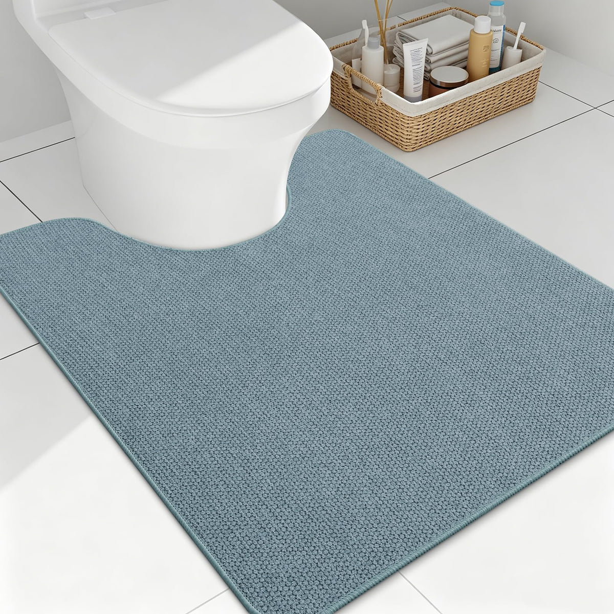 Smiry Ultra Thin Bath Mat 27x17, Non Slip Rubber Washable Bathroom Rugs