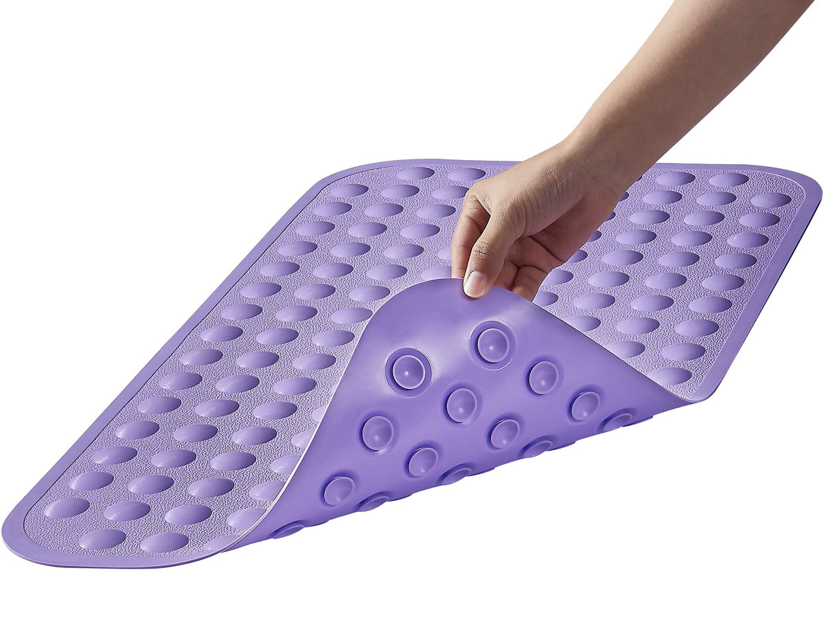 Yanzifly Bathtub Mat Non Slip Bath Mat for Tub Silicone Soft Bath Tub Mat Non Slip Shower Mats, Suction Cups Bath Tub Anti Slip Matt for Familu Use, Machine Washable - Navy Blue
