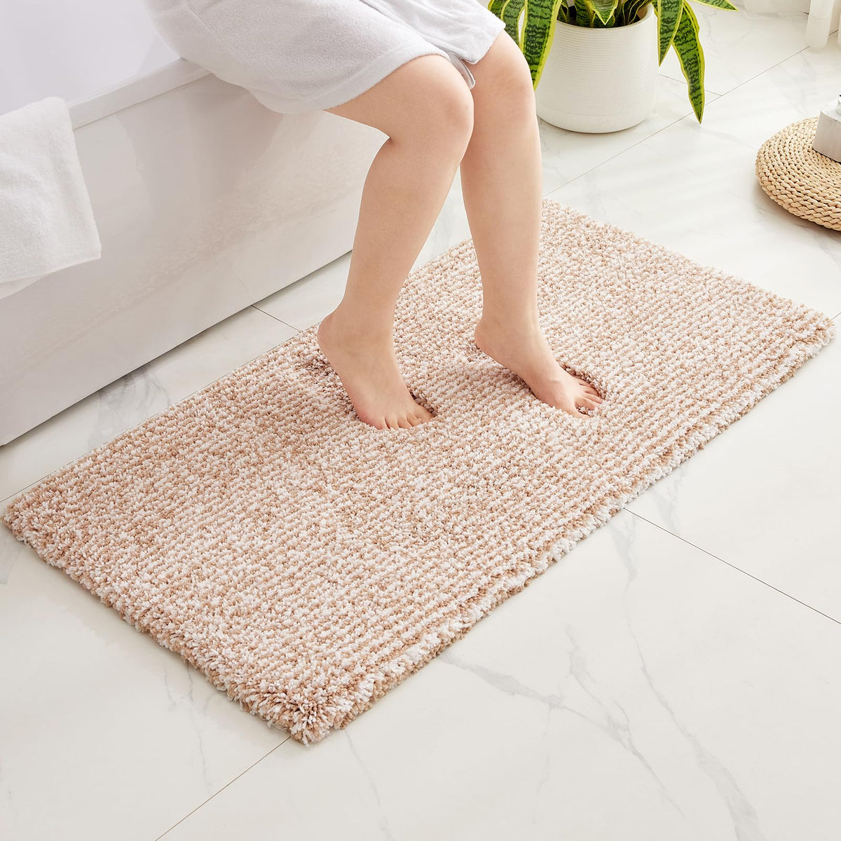 Disolla Gray Bathroom Rugs 17x24, Microfiber Non-Slip Plush Small Bath Mat