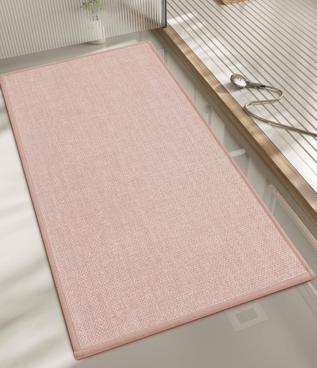 chakme Bathroom Rugs Mat 24x17, Ultra Thin Non Slip Bath Mat Small Quick Dry Absorbent Bath Mat for Bathroom Floor, (Black, 24"x17")