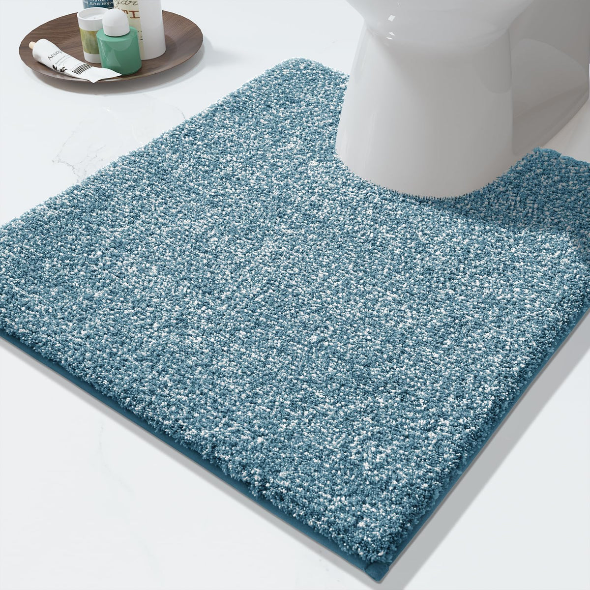 Yimobra Non Slip Machine Washable Bathroom Rug 24x17 Grey and White