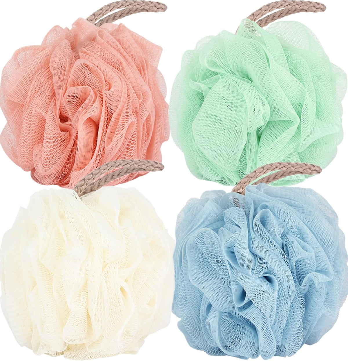Fu Store Loofah Sponge Shower Loofahs 4 Colors Bath Sponges Body Scrubbers