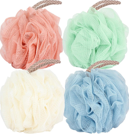 Fu Store Loofah Sponge Shower Loofahs 4 Colors Bath Sponges Body Scrubbers