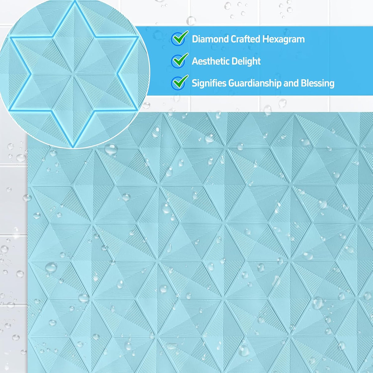Non Slip Bathtub Mat for Bath Tub Shower - 241 Vacuum Suction Cups