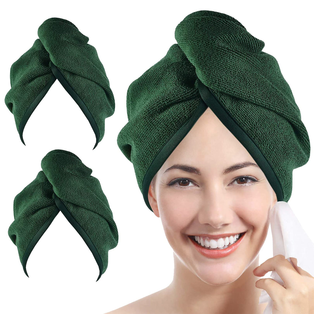Microfiber Hair Towel Hair Wrap: 2 Pcs 10X26 Hair Dryer Women (5 Pcs)