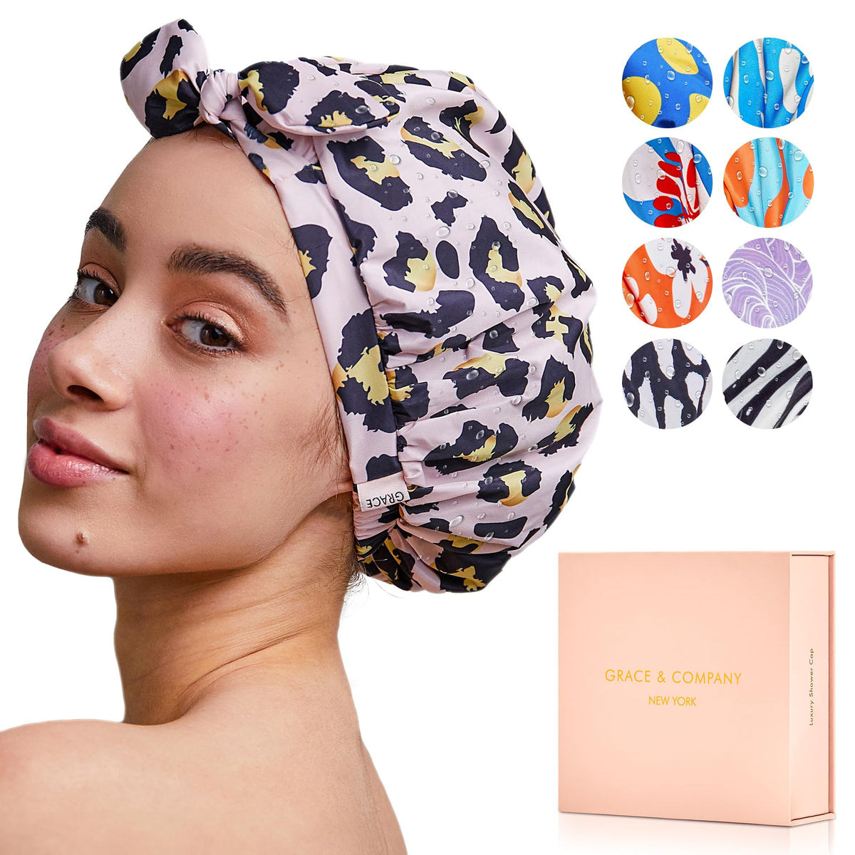Grace & Company Waterproof Shower Cap for Women – Casablanca