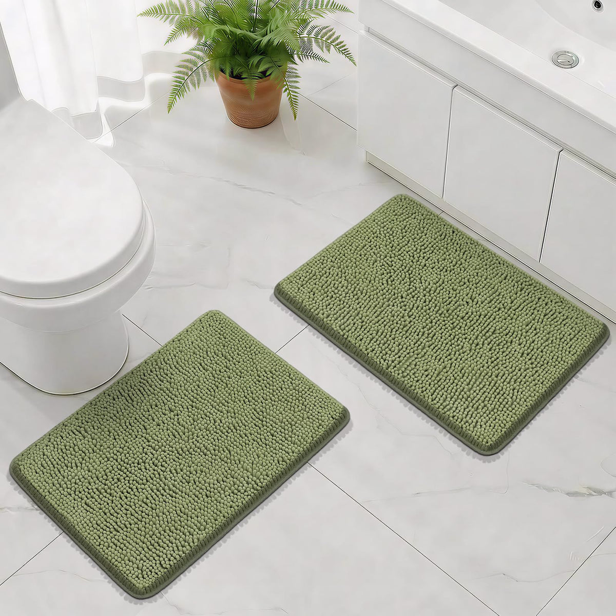 Bcoimo Small Bath Rug Mat,Chenille Extra Soft Navy Bathroom Mats for Floor