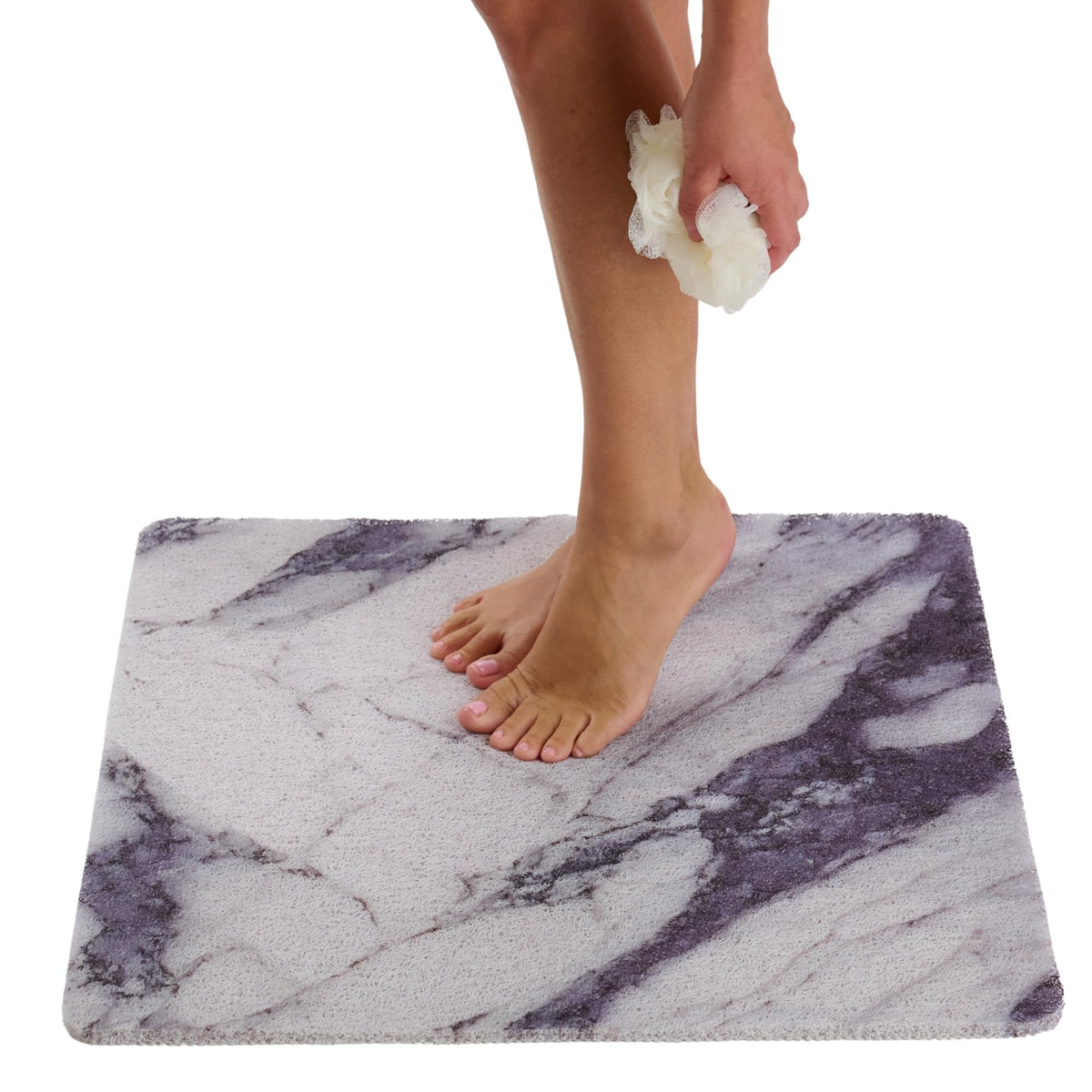 Non Slip Bathtub Mat Shower Mat for Tub - Loofah Bath Mats for Bathroom - 40x16 Bathtub Floor Mat - Textured Anti Slip Bath Mat Without Suction Cups - Secure Mat for Wet Areas (40x16 Pebble Blue)