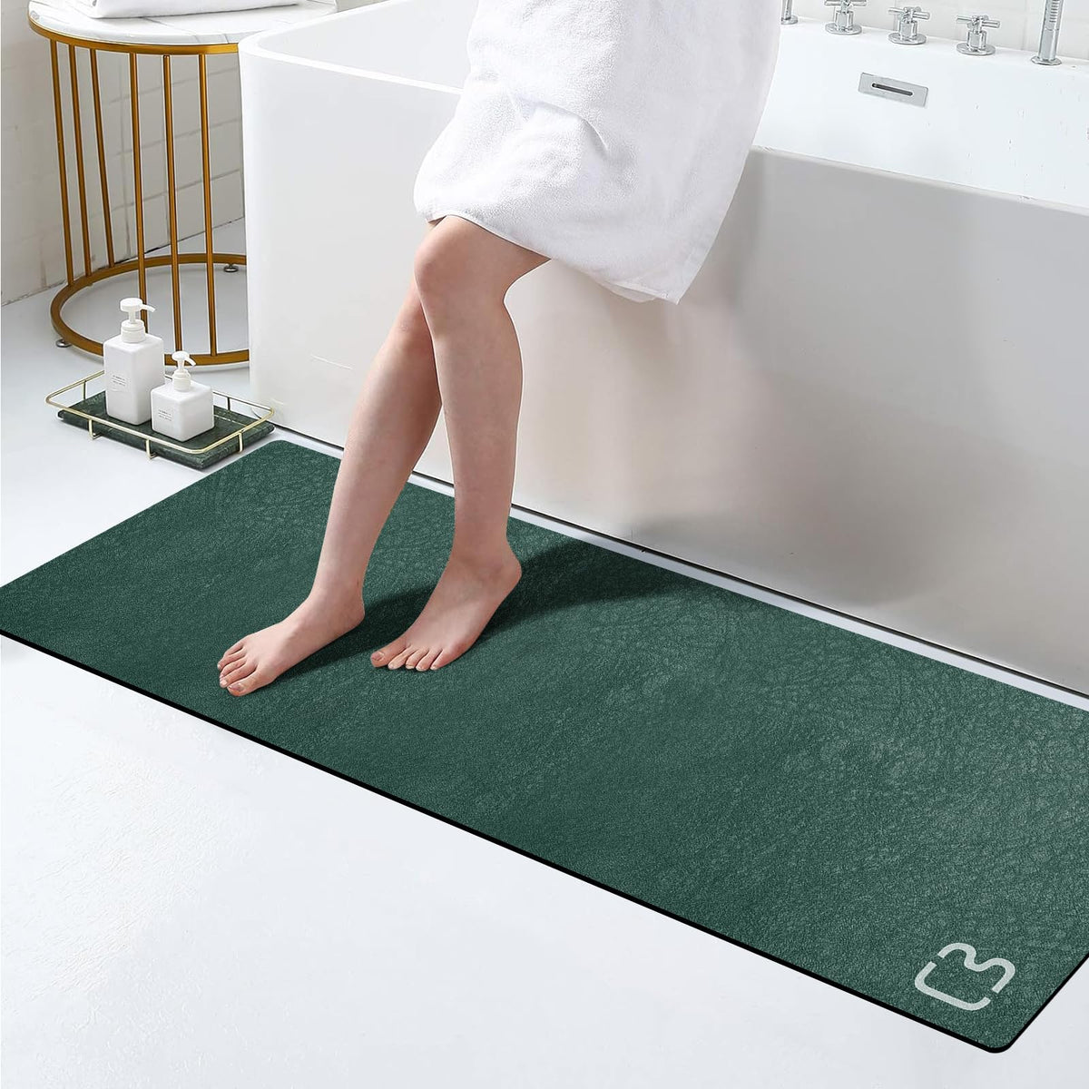 Diatomaceous Earth Bath Mat Stone Bath Mats for Bathroom,15.7"x23.6",Grey