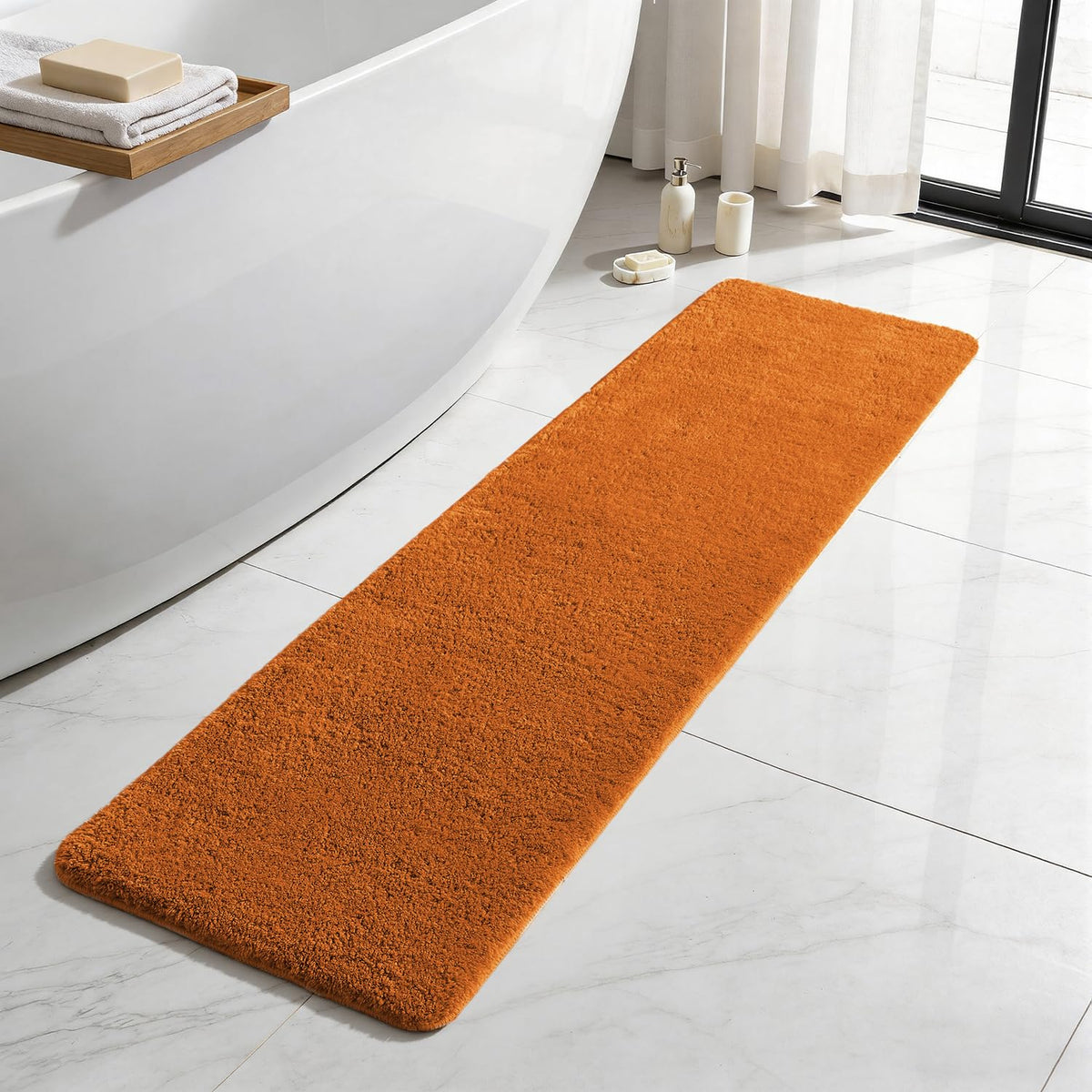TYUU Black Bathroom Rug, Ultra Soft Bath Rugs Non Slip Washable, Super Absorbent Quick Dry Small Bath Mat with Rubber Backing for Bathroom Floor, Shower, or Sink, Black 16" x 24"