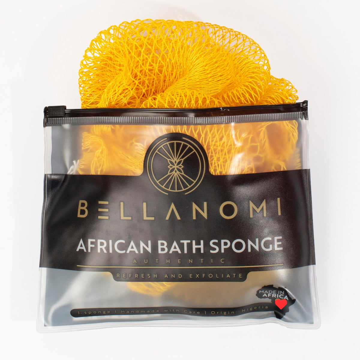 BELLANOMI African Exfoliating Net Sponge, Authentic, Ethically sourced from Nigeria, 45 inches Long, Back Scrubber for Daily use (Emerald Green)