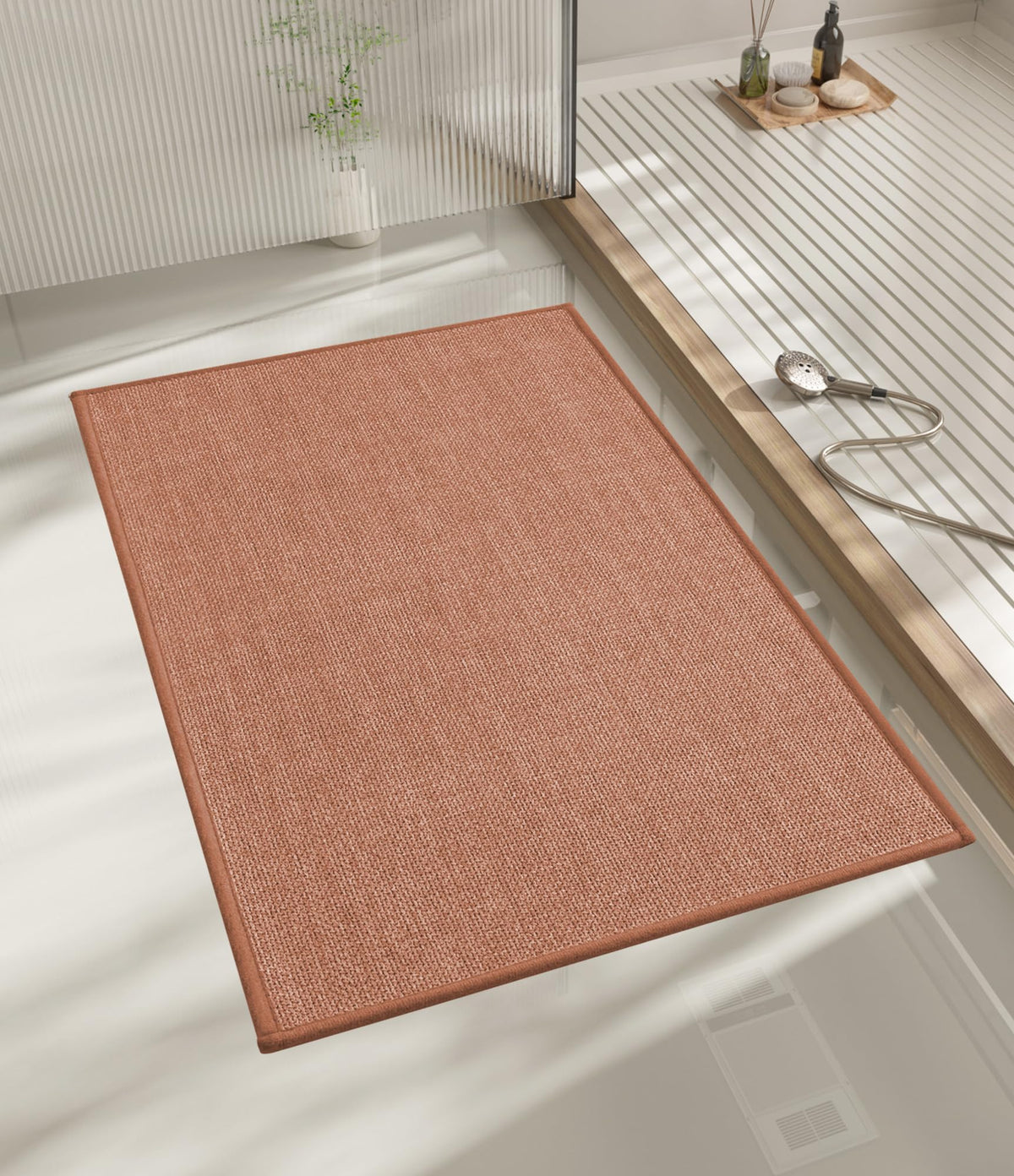 chakme Bathroom Rugs Mat 24x17, Ultra Thin Non Slip Bath Mat Small Quick Dry Absorbent Bath Mat for Bathroom Floor, (Black, 24"x17")