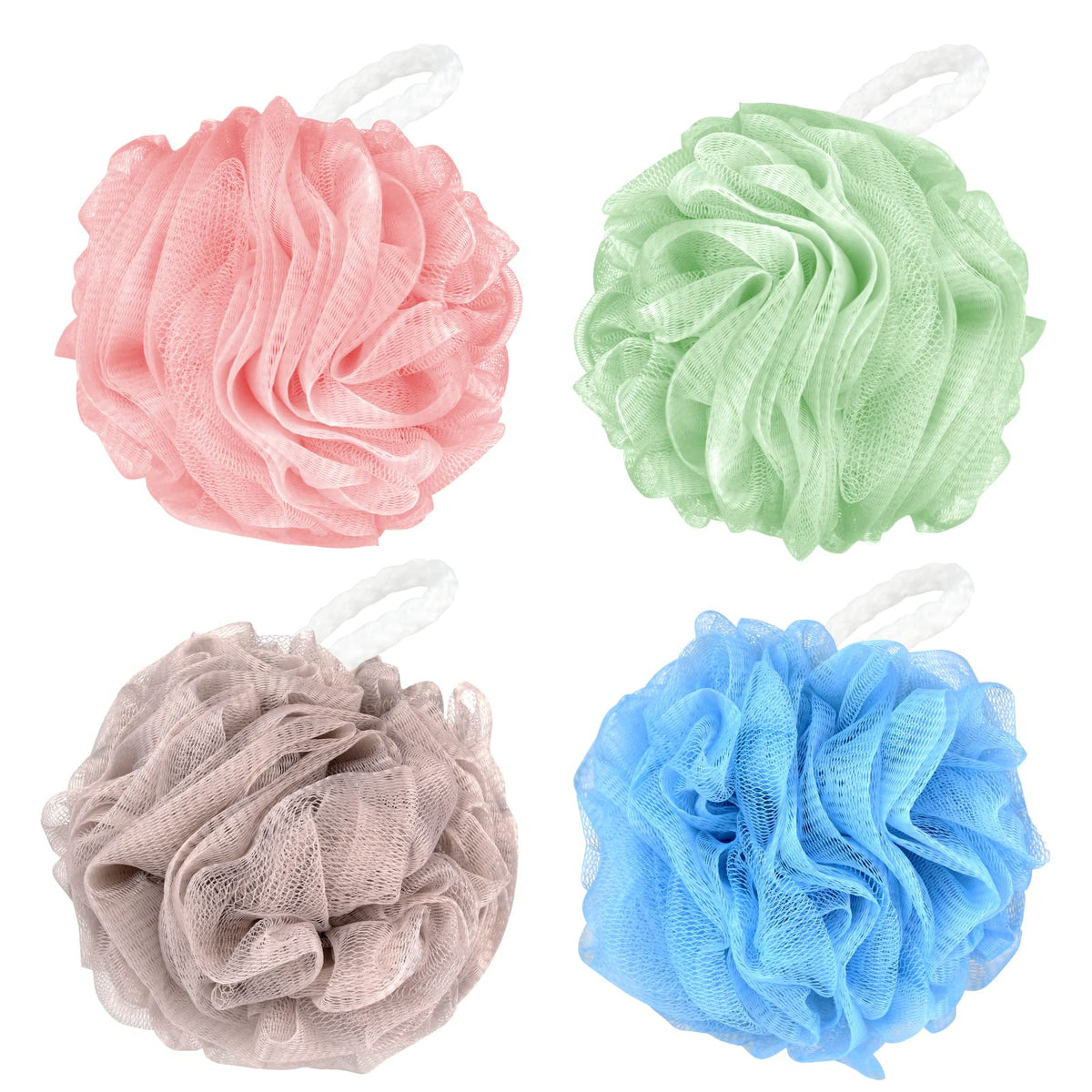 Chuya 4 Pack Shower Loofahs Sponges 70g Large Bath Sponge Loofah
