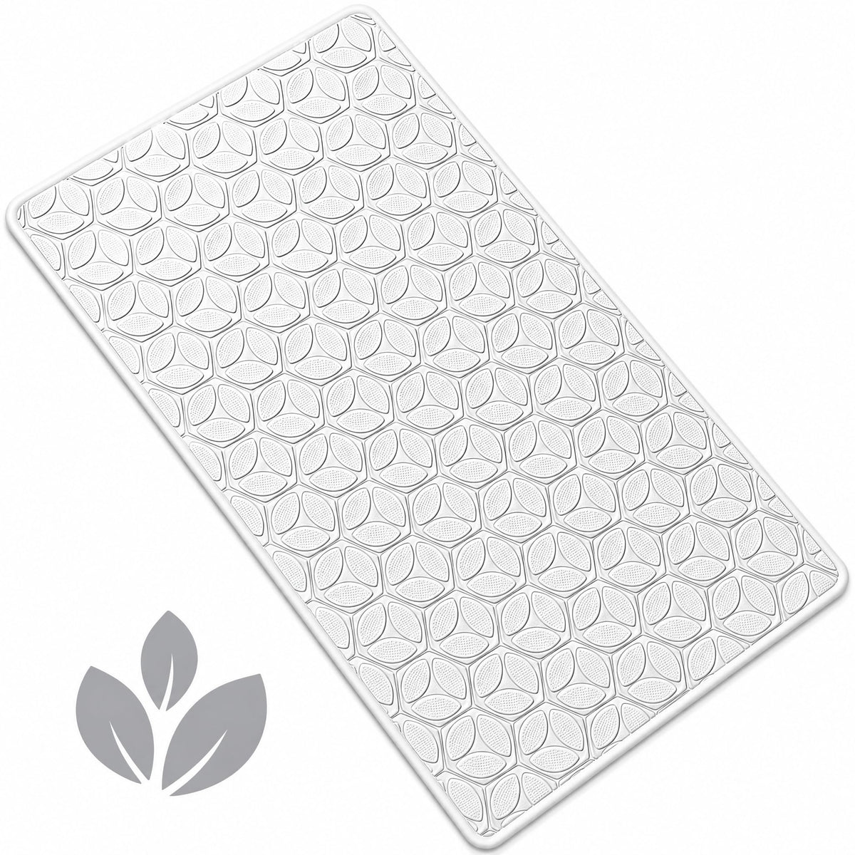 Non-Slip Rubber Bathtub Mat with Suction Cups, 16 × 28 Inch (White)
