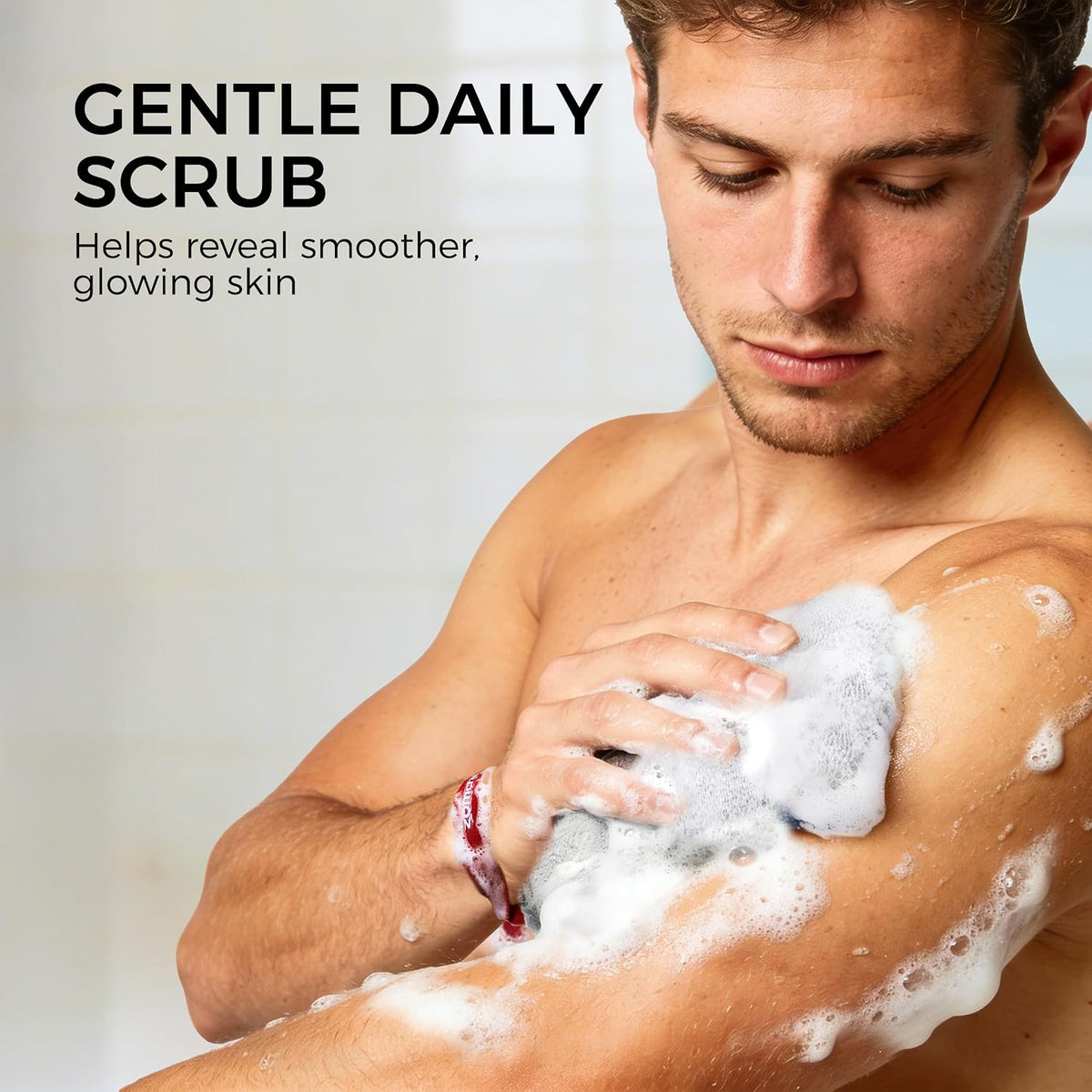 ZOMCHI Body Scrubber, Exfoliating Sponge for Shower, 2 Pack, Grey