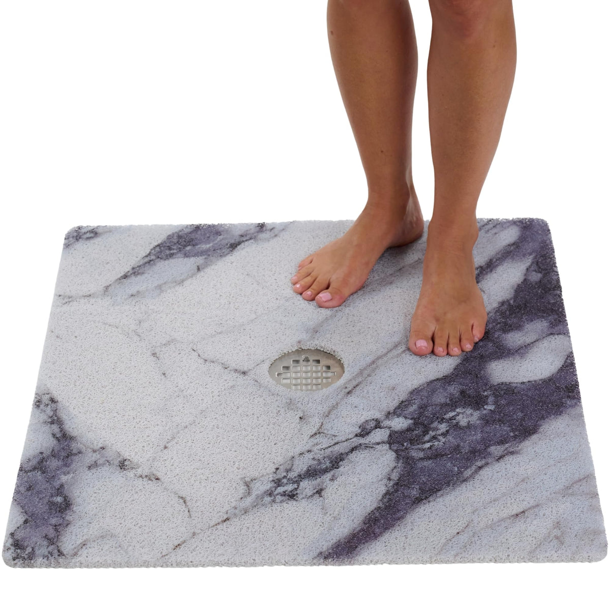 Non Slip Bathtub Mat Shower Mat for Tub - Loofah Bath Mats for Bathroom - 40x16 Bathtub Floor Mat - Textured Anti Slip Bath Mat Without Suction Cups - Secure Mat for Wet Areas (40x16 Pebble Blue)