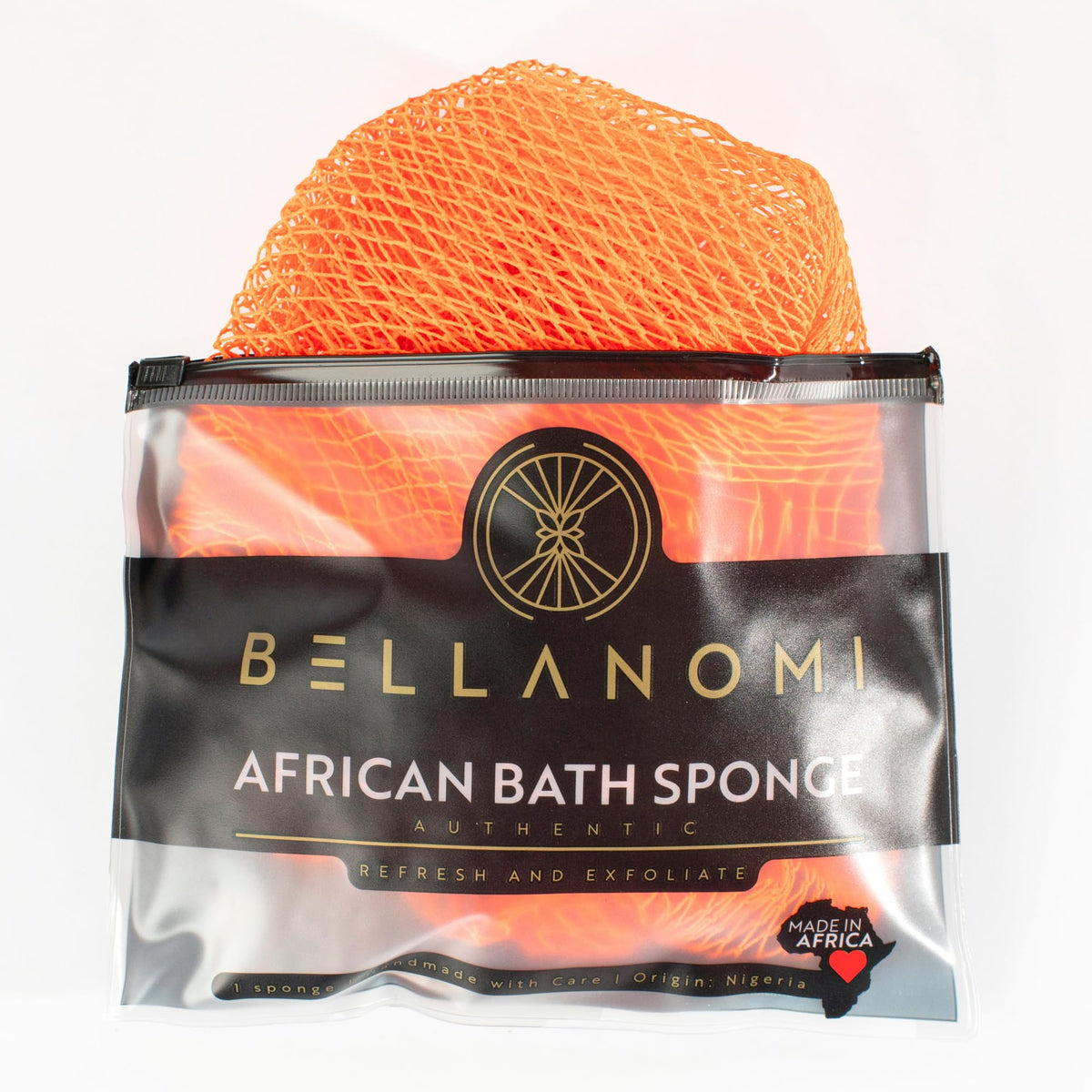BELLANOMI African Exfoliating Net Sponge, Authentic, Ethically sourced from Nigeria, 45 inches Long, Back Scrubber for Daily use (Emerald Green)