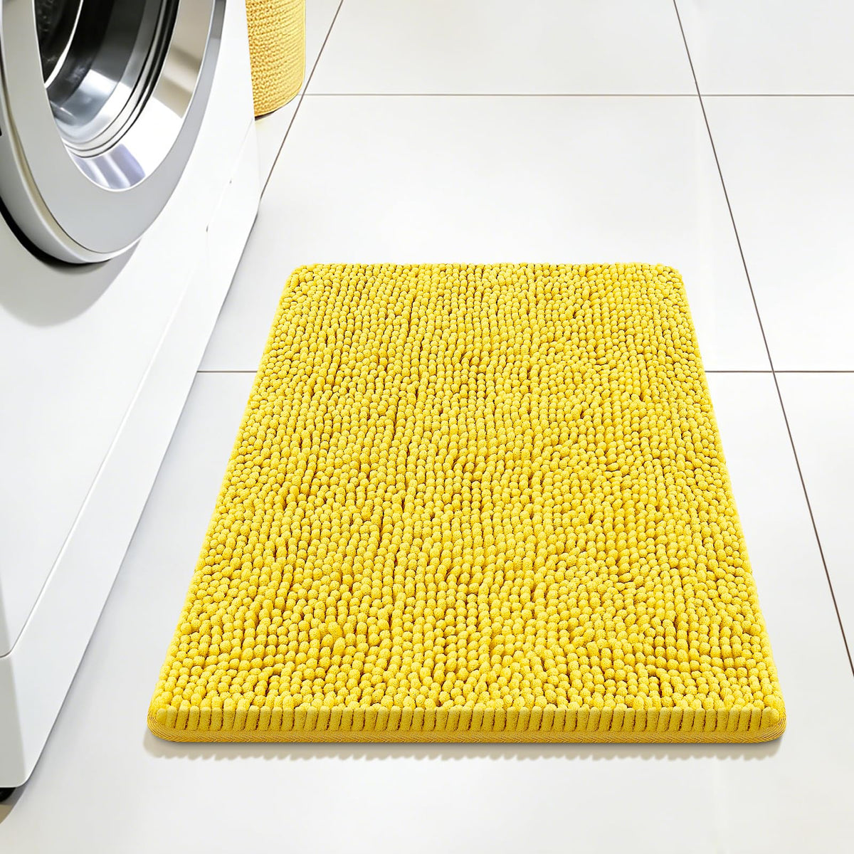 Bcoimo Small Bath Rug Mat,Chenille Extra Soft Navy Bathroom Mats for Floor