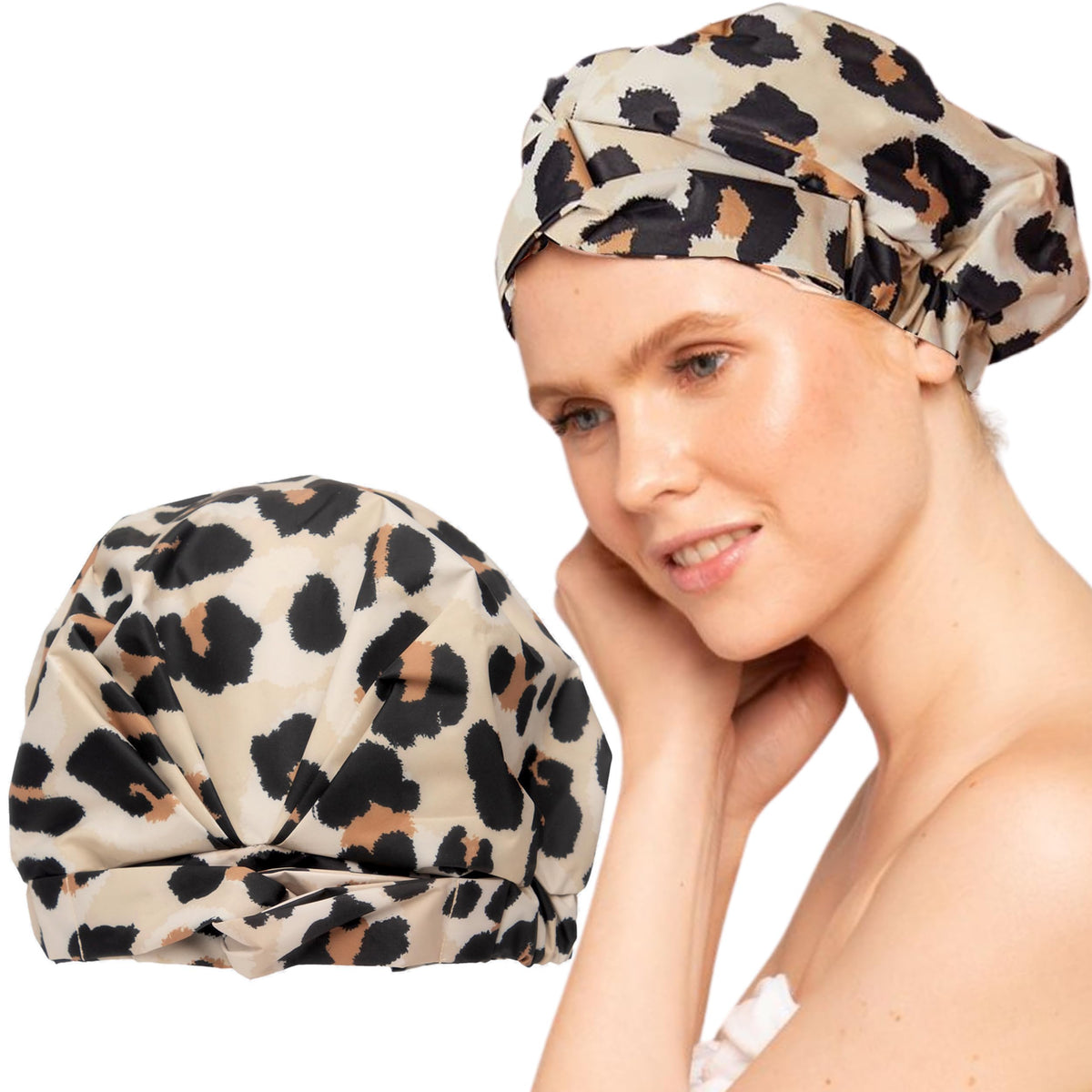 Kitsch Luxury Large Shower Cap for Women - Blush Dot