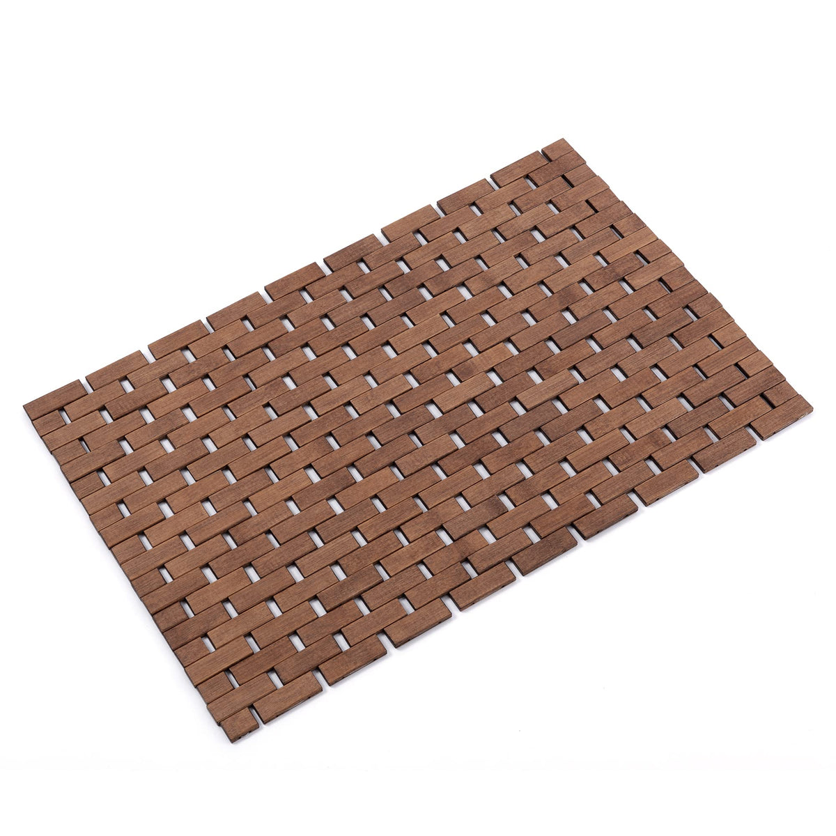 Rayon derived from Bamboo Bath Mat Bathroom Rugs Floor Wood Shower Bathtub Waterproof Non Slip Accessories 16x24 Inch Easy to Clean, Natural, 1 pc