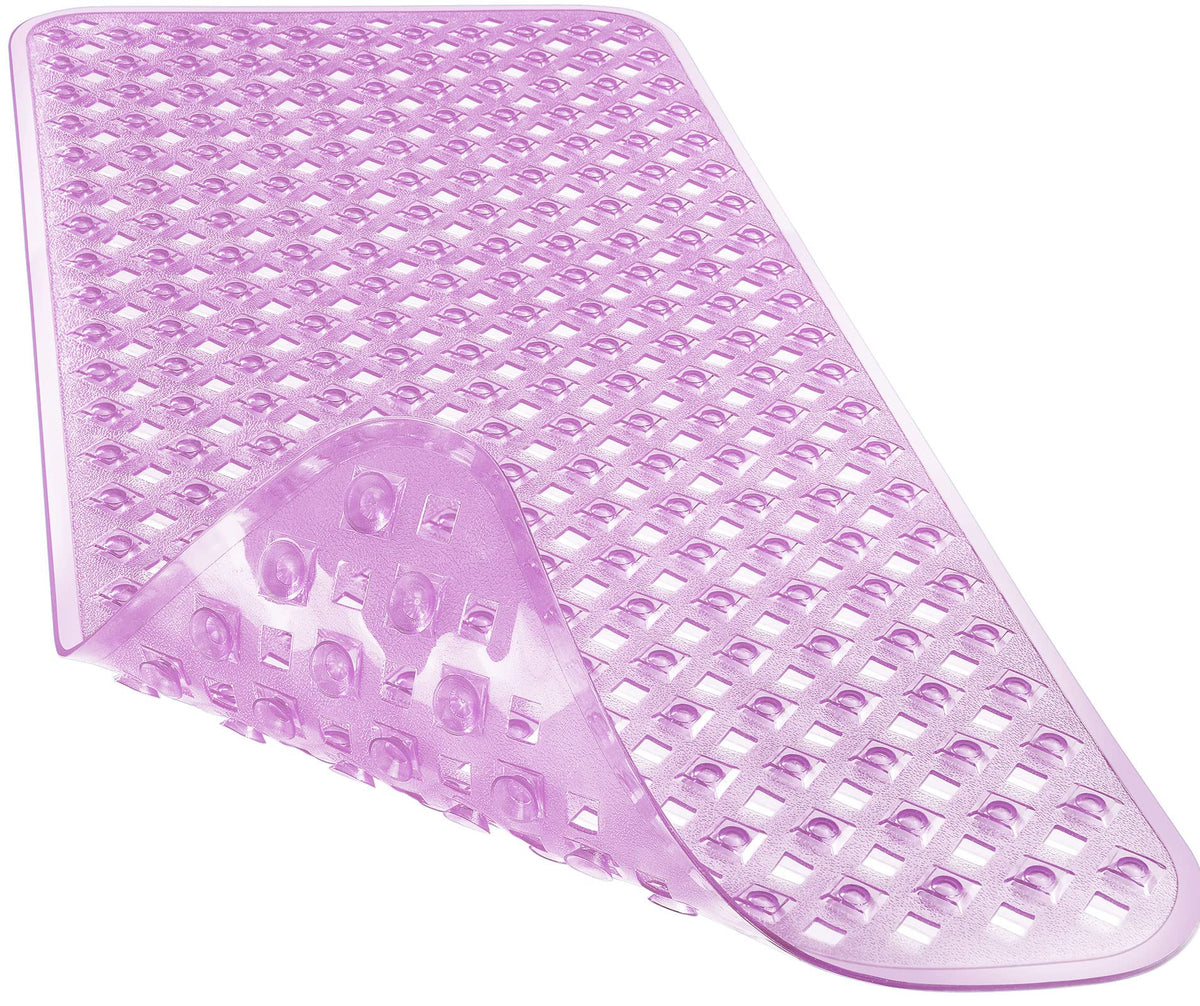 Yimobra Bathtub Mat Non Slip, 35"X16" Shower Mat with Strong Suction Cups & Drain Holes, Long Anti Slip Bath Tub Mat for Inside Shower, Machine Washable Fast Drying, Bathroom Essentials, Clear
