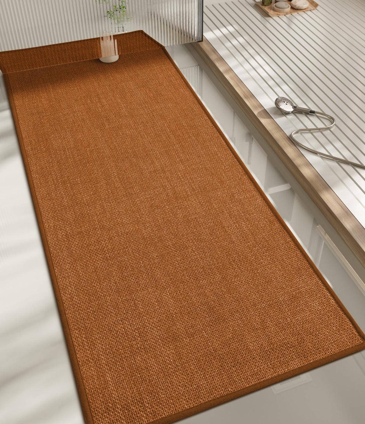 chakme Bathroom Rugs Mat 24x17, Ultra Thin Non Slip Bath Mat Small Quick Dry Absorbent Bath Mat for Bathroom Floor, (Black, 24"x17")