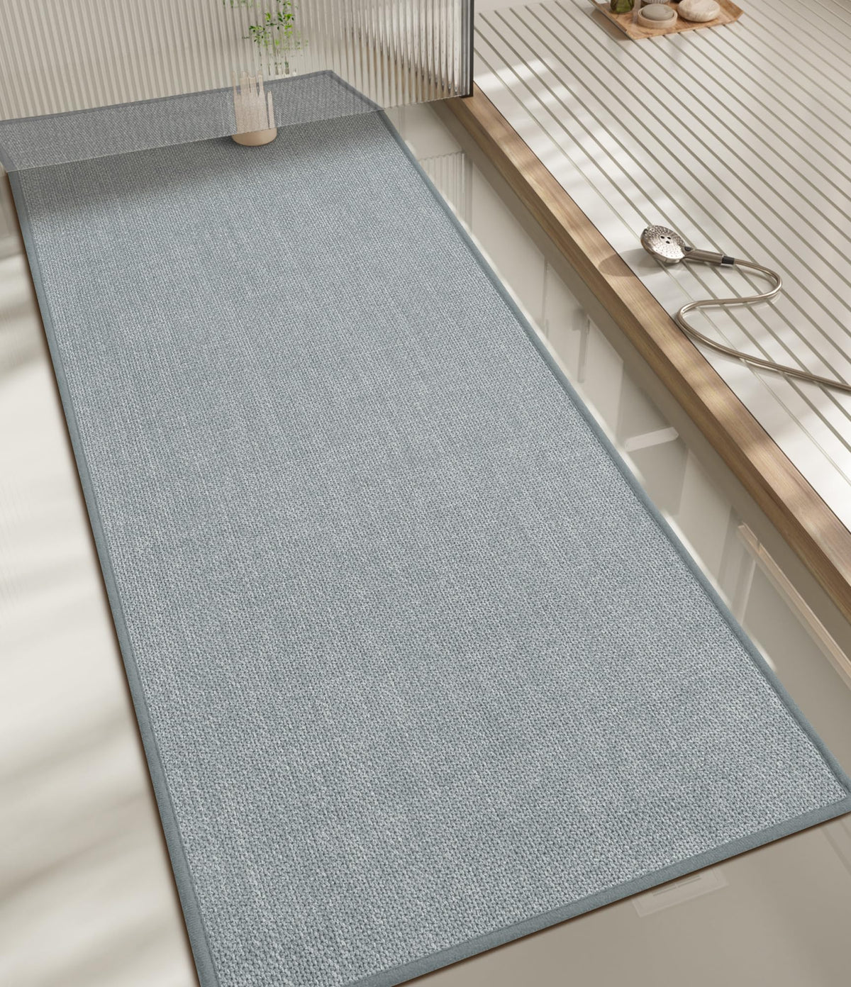 chakme Bathroom Rugs Mat 24x17, Ultra Thin Non Slip Bath Mat Small Quick Dry Absorbent Bath Mat for Bathroom Floor, (Black, 24"x17")