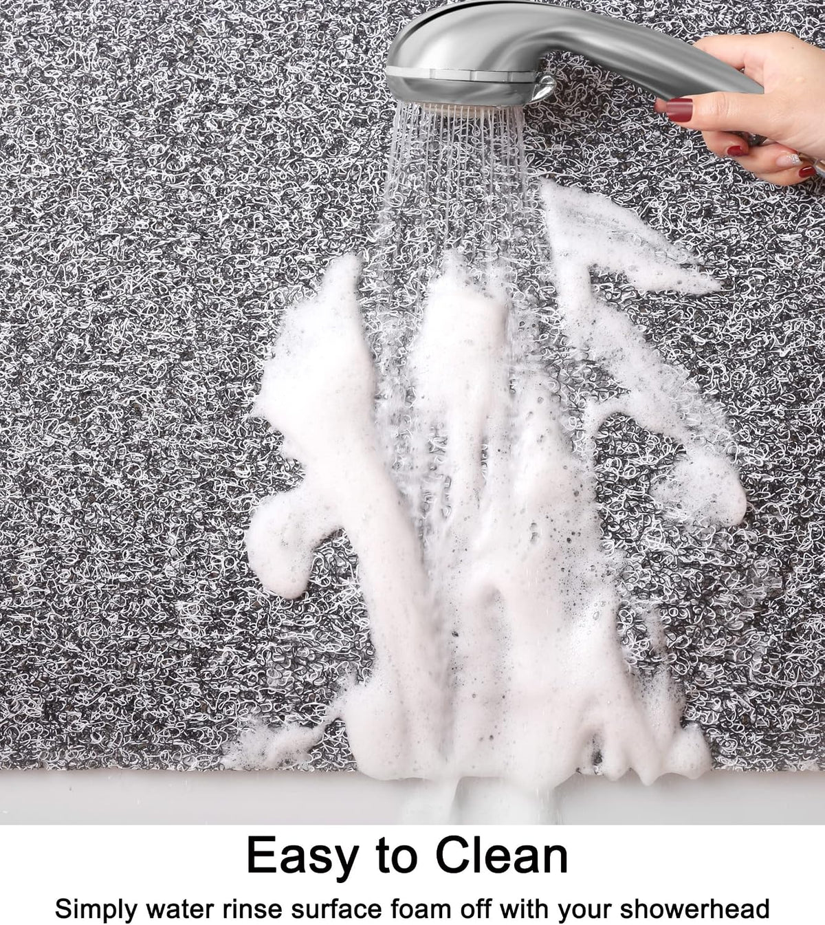 Leotruny Bath Tub Shower Mat 40 x 16 Inch Non-Slip Soft PVC Loofah
