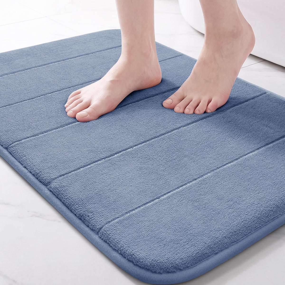 Yimobra Memory Foam Bath Mat, Super Soft Absorbent Bathroom Rug Non Slip 31.5x20 Inch, Quick Dry, Machine Washable Floor Carpet for Tub Shower, Home Decor Accessories, Beige