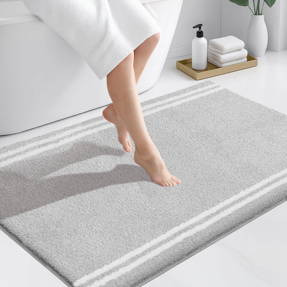 PURRUGS Bathroom Rug, Bath Mat, 20" x 30", Beige