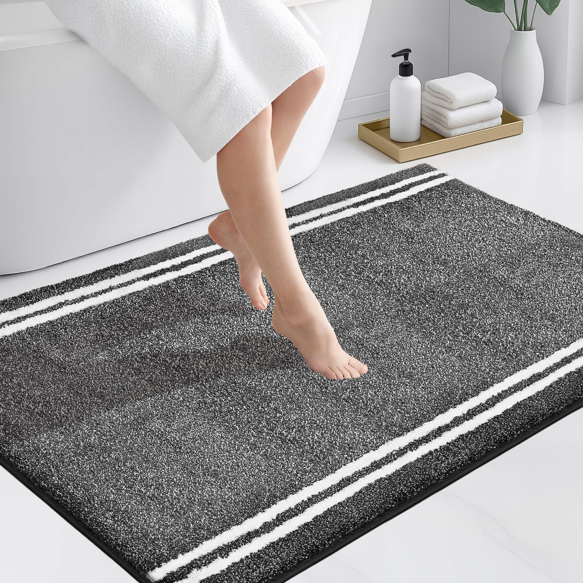 PURRUGS Bathroom Rug, Bath Mat, 20" x 30", Beige