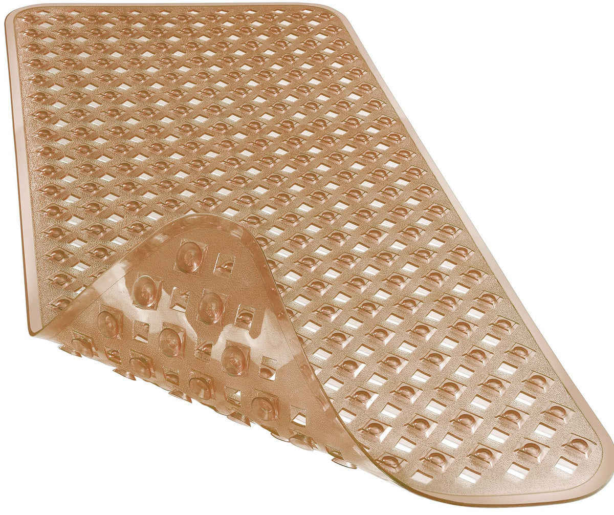 Yimobra Bathtub Mat Non Slip, 35"X16" Shower Mat with Strong Suction Cups & Drain Holes, Long Anti Slip Bath Tub Mat for Inside Shower, Machine Washable Fast Drying, Bathroom Essentials, Clear
