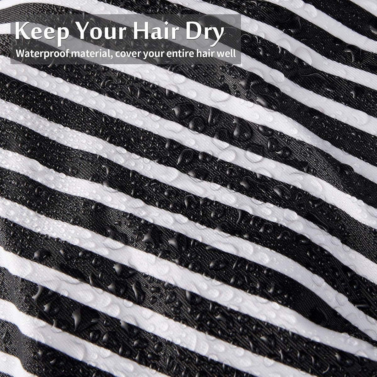4 Pcs Reusable Shower Caps for Women, Waterproof Satin Hair Caps