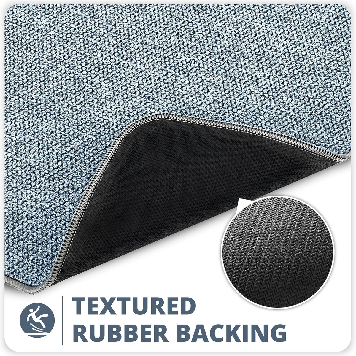 Bath Mat,Ultra Thin Bathroom Rugs,Rubber Bath Mats for Bathroom,No Slip Bath Rugs,Quick Dry,Machine Washable,Low Pile,Absorbent,Shower Outside,Sink,Home Decor Accessories.Blue,1'5"x2'3"(17x27inch)