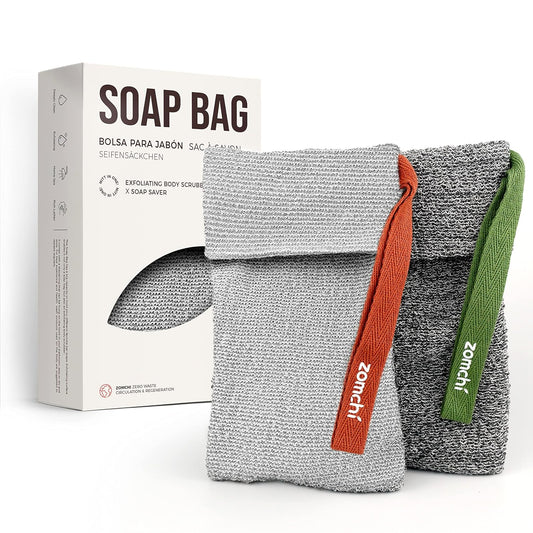 ZOMCHI Soap Bag for Soap Bars, Bar Soap Pouch, Gentle & Rough, 2 Pack