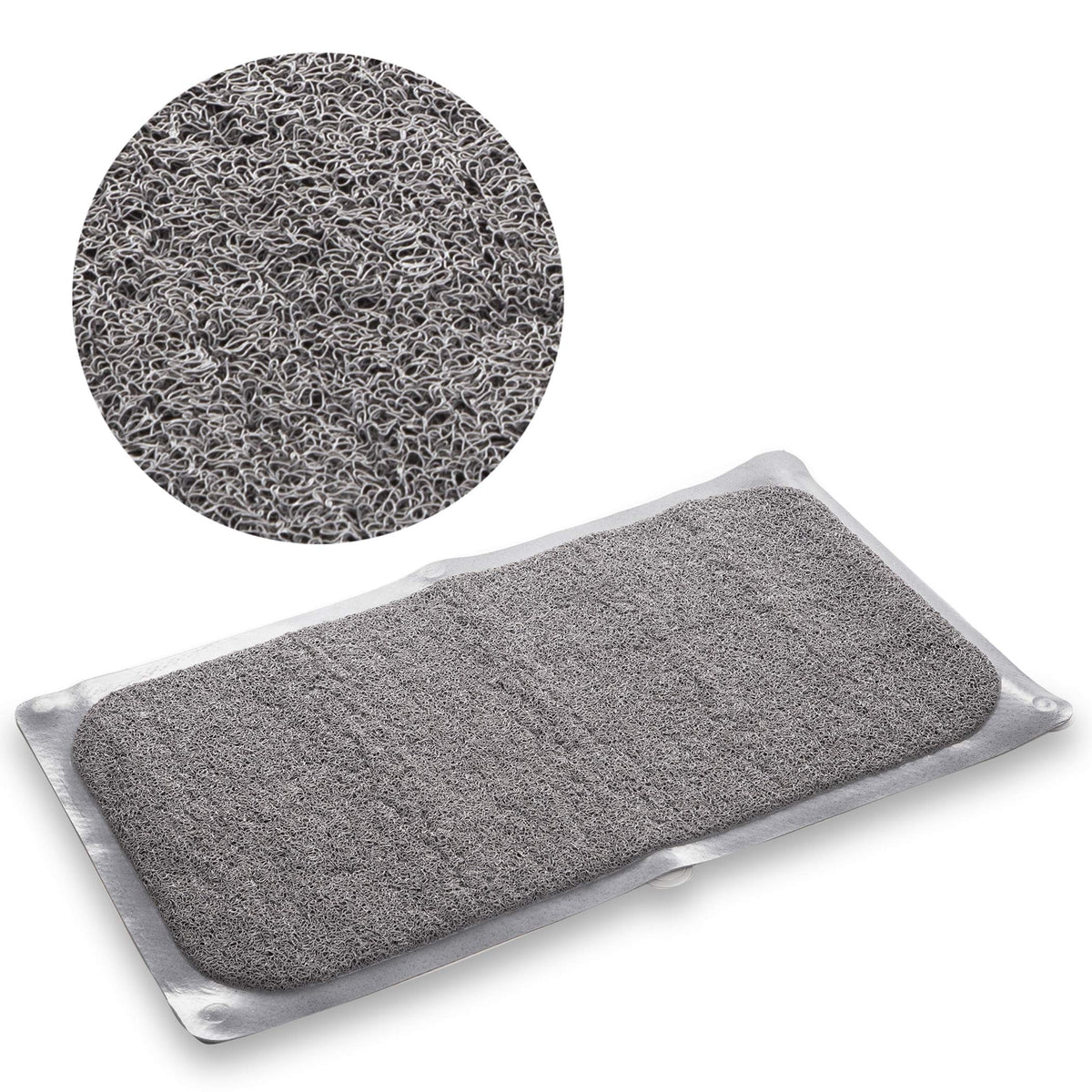 BINO | Loofah Non-Slip Bath Mat for Tub - Grey | Spa-Inspired Comfort, Quick-Drying, Secure Suction Cups | Exfoliating Shower Mat for a Luxurious and Safe Bathing Experience
