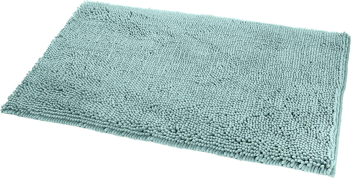 Amazon Basics Bathroom Rugs, Extra Soft Absorbent Shag Bath Rugs, Non-Slip Backing, Quick Drying, Machine Washable, Plush Comfort for Bathroom Floor, Tub and Shower, 21" x 34", Seafoam Green