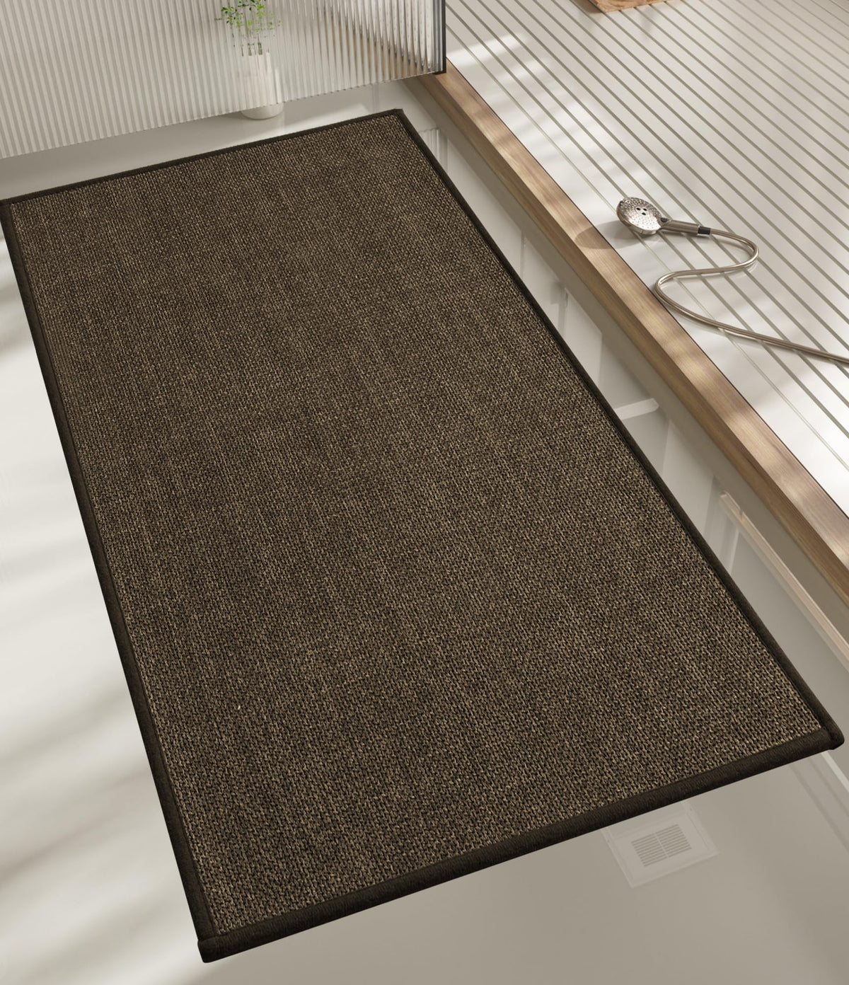 chakme Bathroom Rugs Mat 24x17, Ultra Thin Non Slip Bath Mat Small Quick Dry Absorbent Bath Mat for Bathroom Floor, (Black, 24"x17")