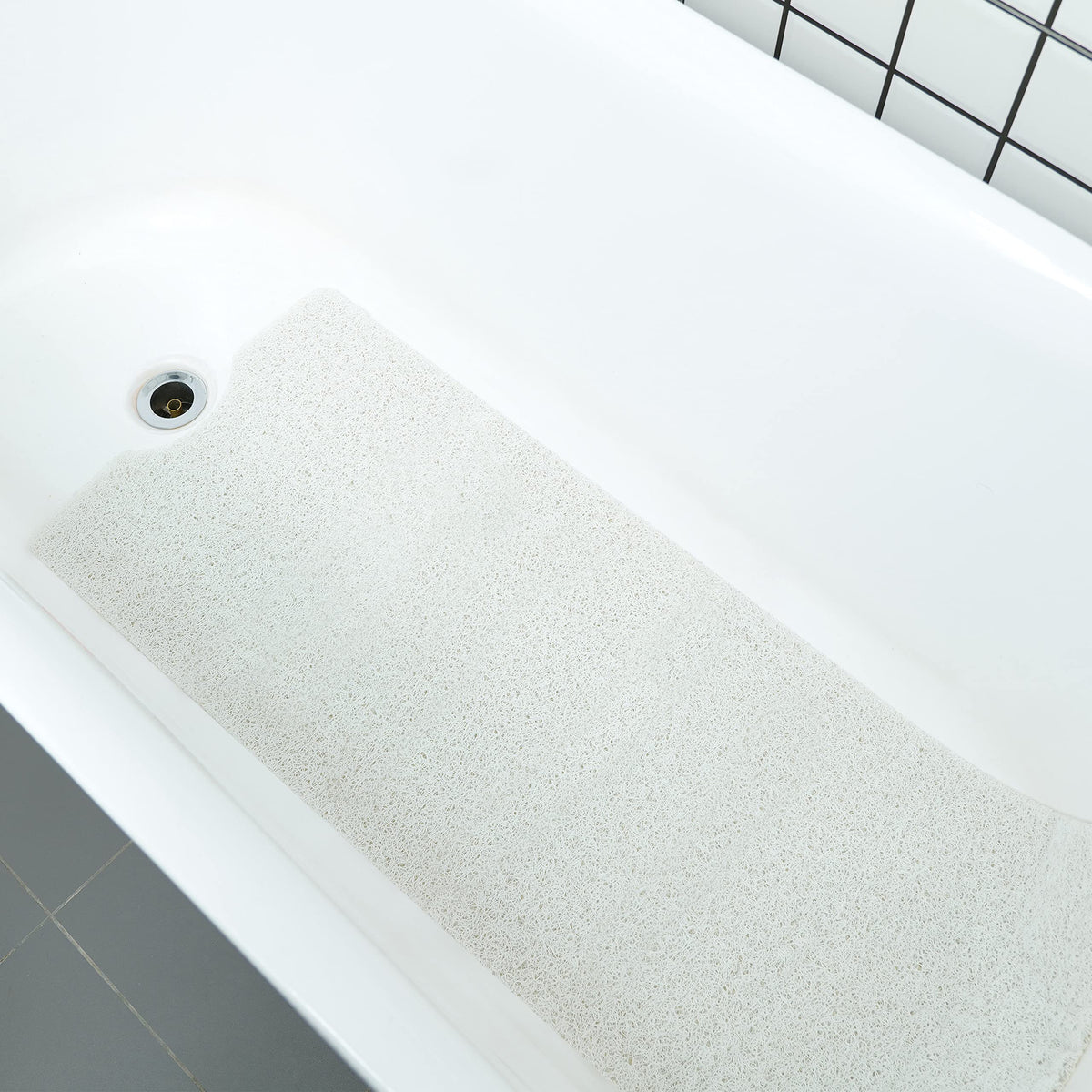 Leotruny Bath Tub Shower Mat 40 x 16 Inch Non-Slip Soft PVC Loofah