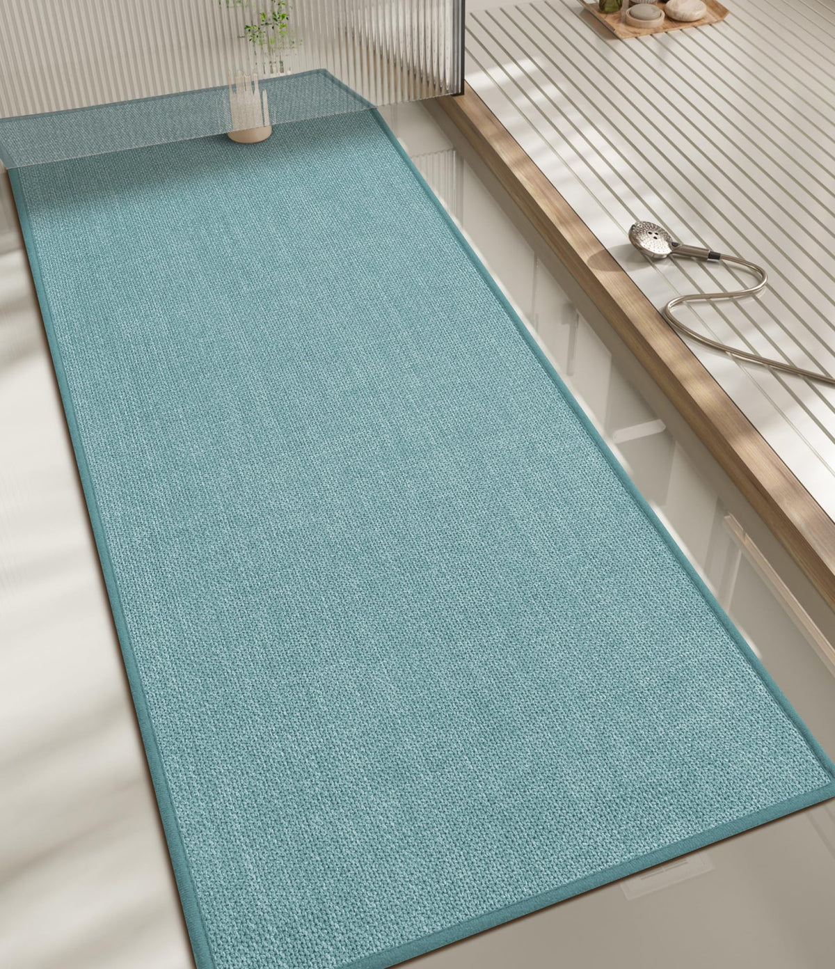 chakme Bathroom Rugs Mat 24x17, Ultra Thin Non Slip Bath Mat Small Quick Dry Absorbent Bath Mat for Bathroom Floor, (Black, 24"x17")