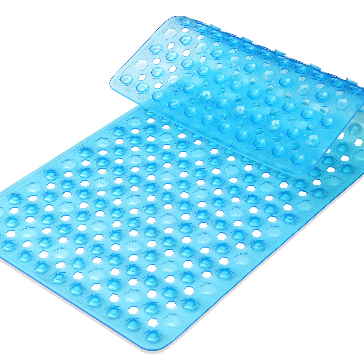 Yimobra Bathtub Mat Non Slip, 27.5"X15.5" Machine Washable Shower Floor Mat, Soft on Feet, Bathmat with Drain Holes and Suction Cups, Bathroom Essentials, White