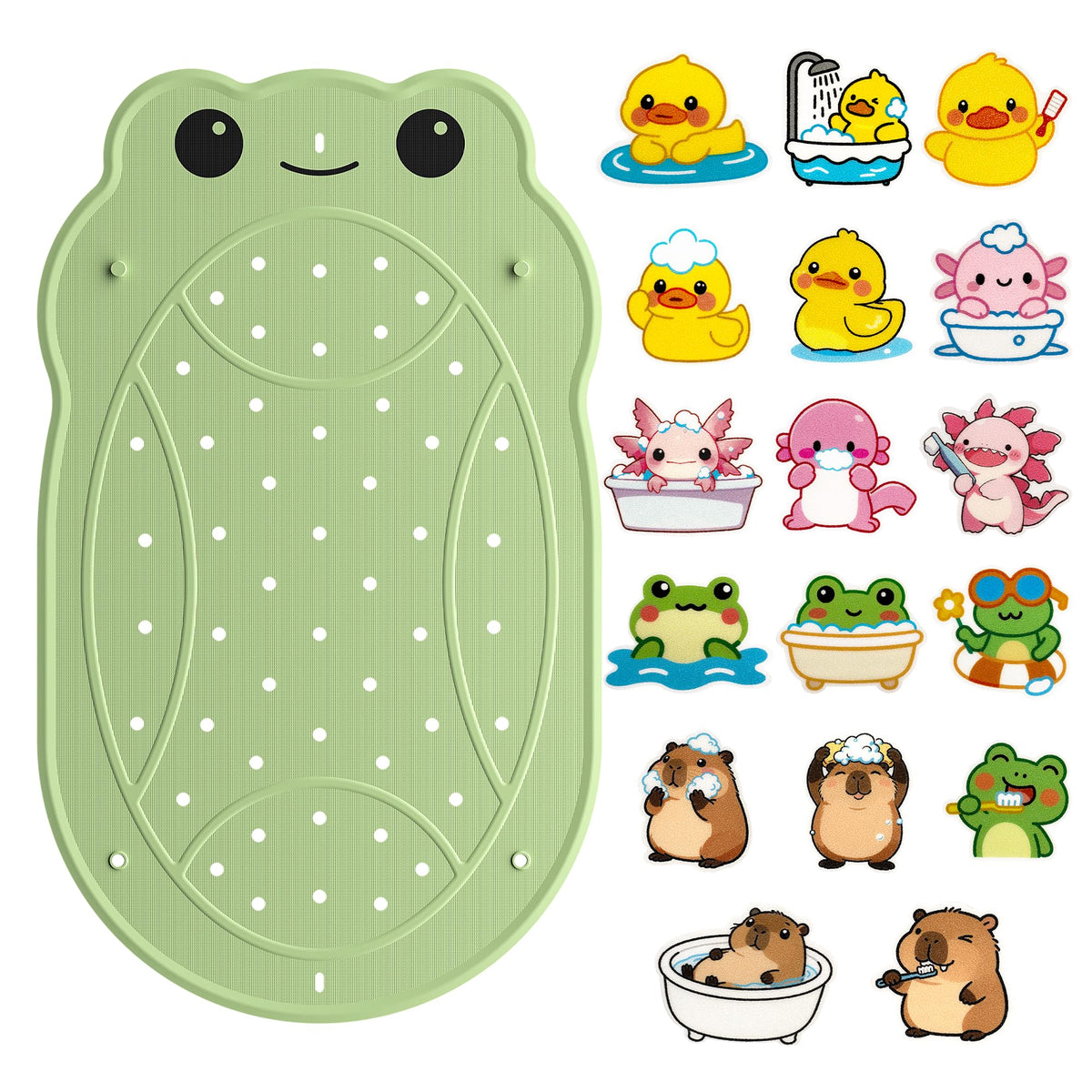 UNEEDE Kids Bathtub Mat Non Slip, Soft Rubber Shower Mat for Toddler