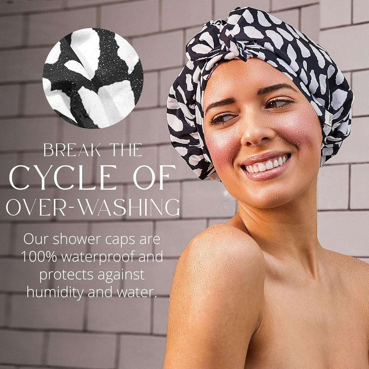 Grace & Company Waterproof Shower Cap for Women – Casablanca