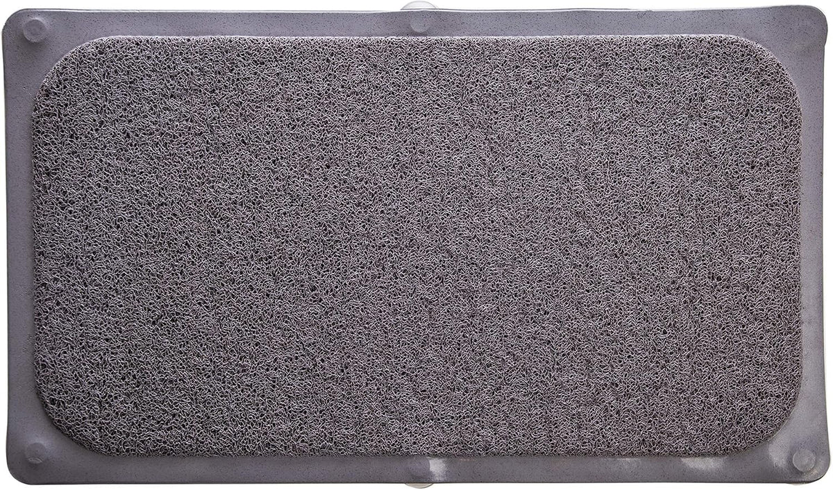 BINO | Loofah Non-Slip Bath Mat for Tub - Grey | Spa-Inspired Comfort, Quick-Drying, Secure Suction Cups | Exfoliating Shower Mat for a Luxurious and Safe Bathing Experience