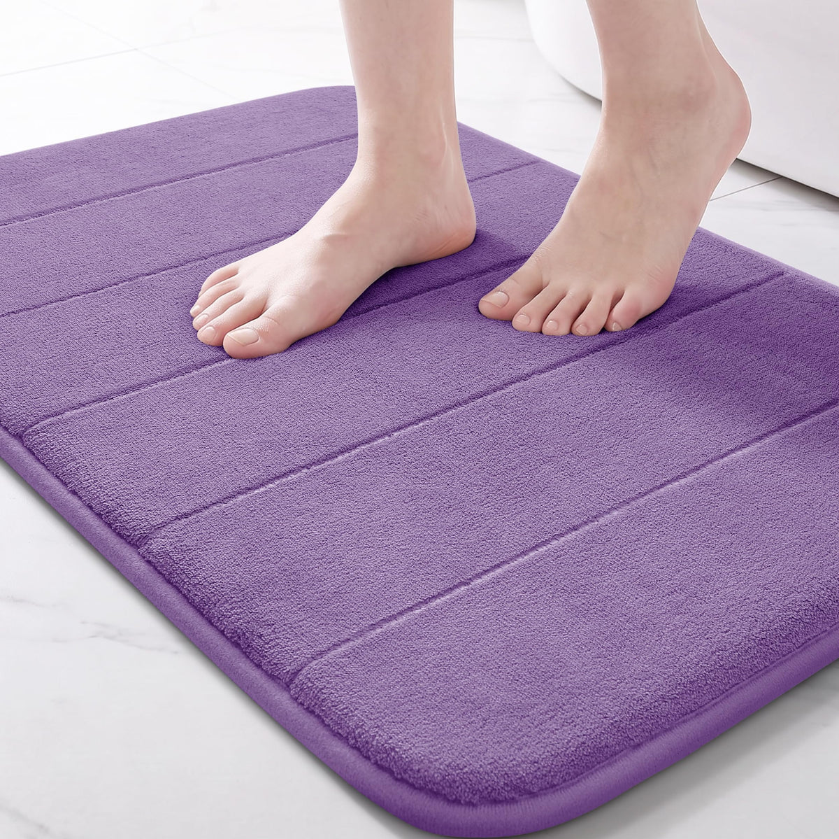 Yimobra Memory Foam Bath Mat, Super Soft Absorbent Bathroom Rug Non Slip 31.5x20 Inch, Quick Dry, Machine Washable Floor Carpet for Tub Shower, Home Decor Accessories, Beige