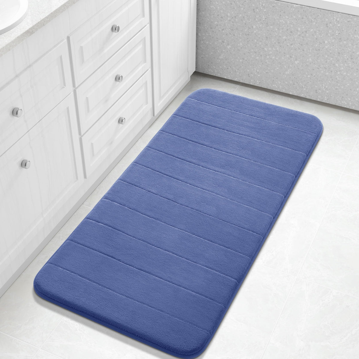 Yimobra Memory Foam Bath Mat, Super Soft Absorbent Bathroom Rug Non Slip 31.5x20 Inch, Quick Dry, Machine Washable Floor Carpet for Tub Shower, Home Decor Accessories, Beige