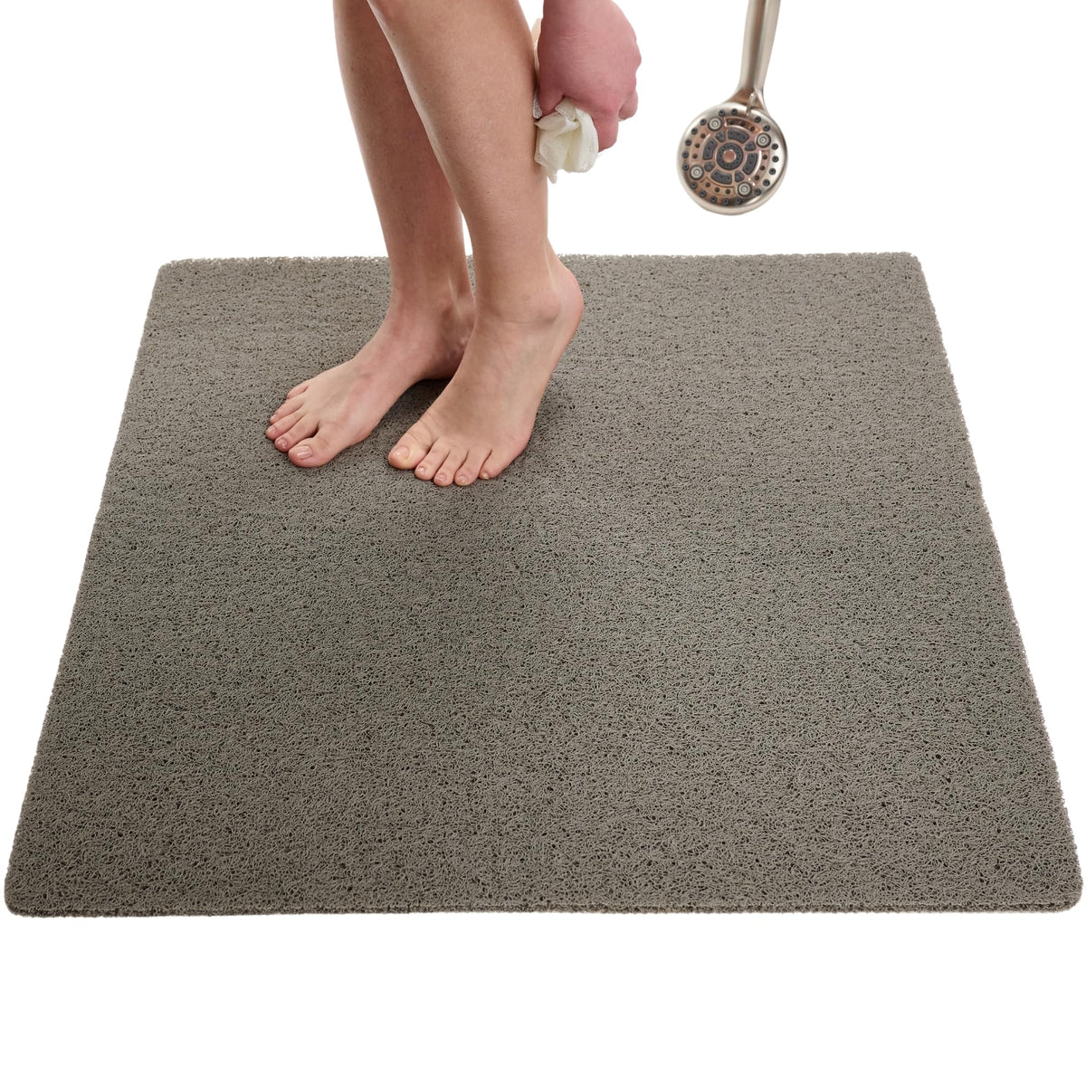 Non Slip Bathtub Mat Shower Mat for Tub - Loofah Bath Mats for Bathroom - 40x16 Bathtub Floor Mat - Textured Anti Slip Bath Mat Without Suction Cups - Secure Mat for Wet Areas (40x16 Pebble Blue)