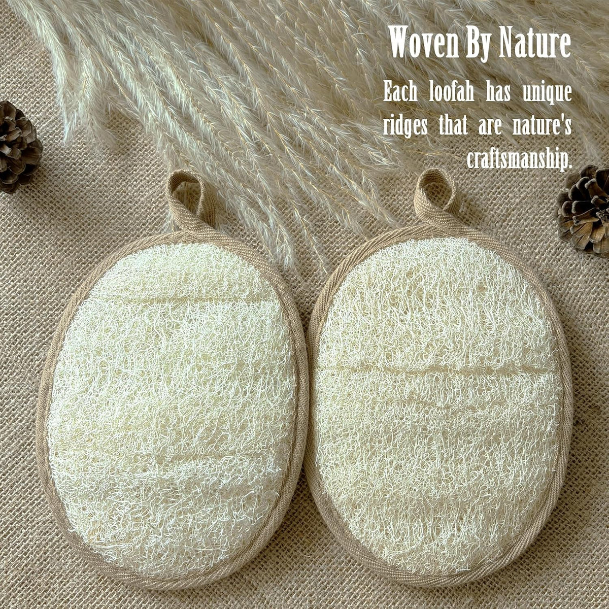 Natural Loofah Sponge, 2 PCS Eco-Friendly Egyptian Luffa Sponge