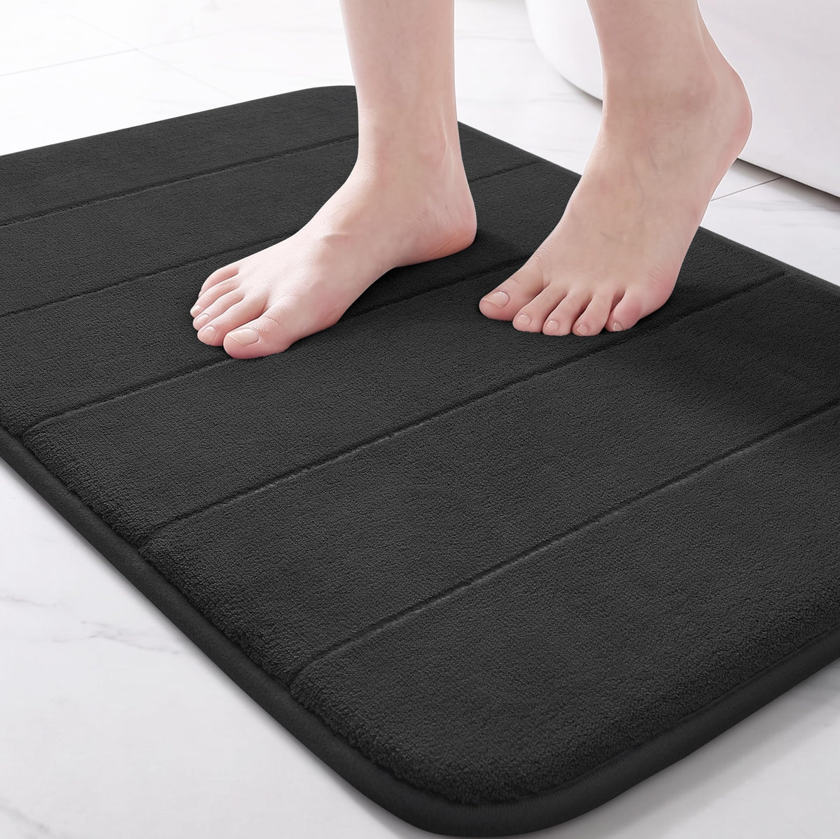 Yimobra Memory Foam Bath Mat, Super Soft Absorbent Bathroom Rug Non Slip 31.5x20 Inch, Quick Dry, Machine Washable Floor Carpet for Tub Shower, Home Decor Accessories, Beige
