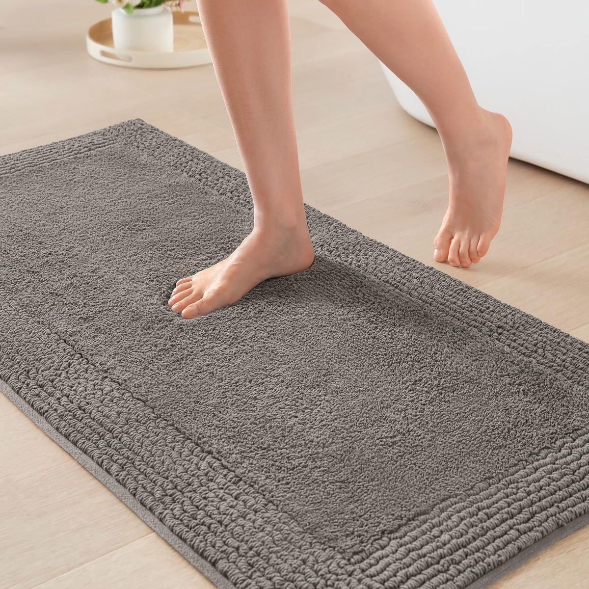 Madison Park Splendor Reversible 100% Cotton Bath Rug, 21 x 34, White
